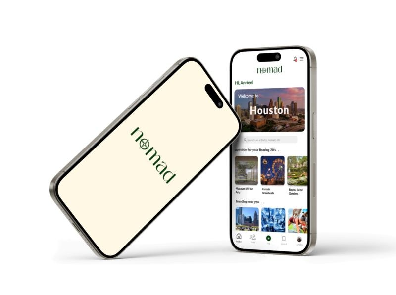 the nomad logo and the Houston home screen