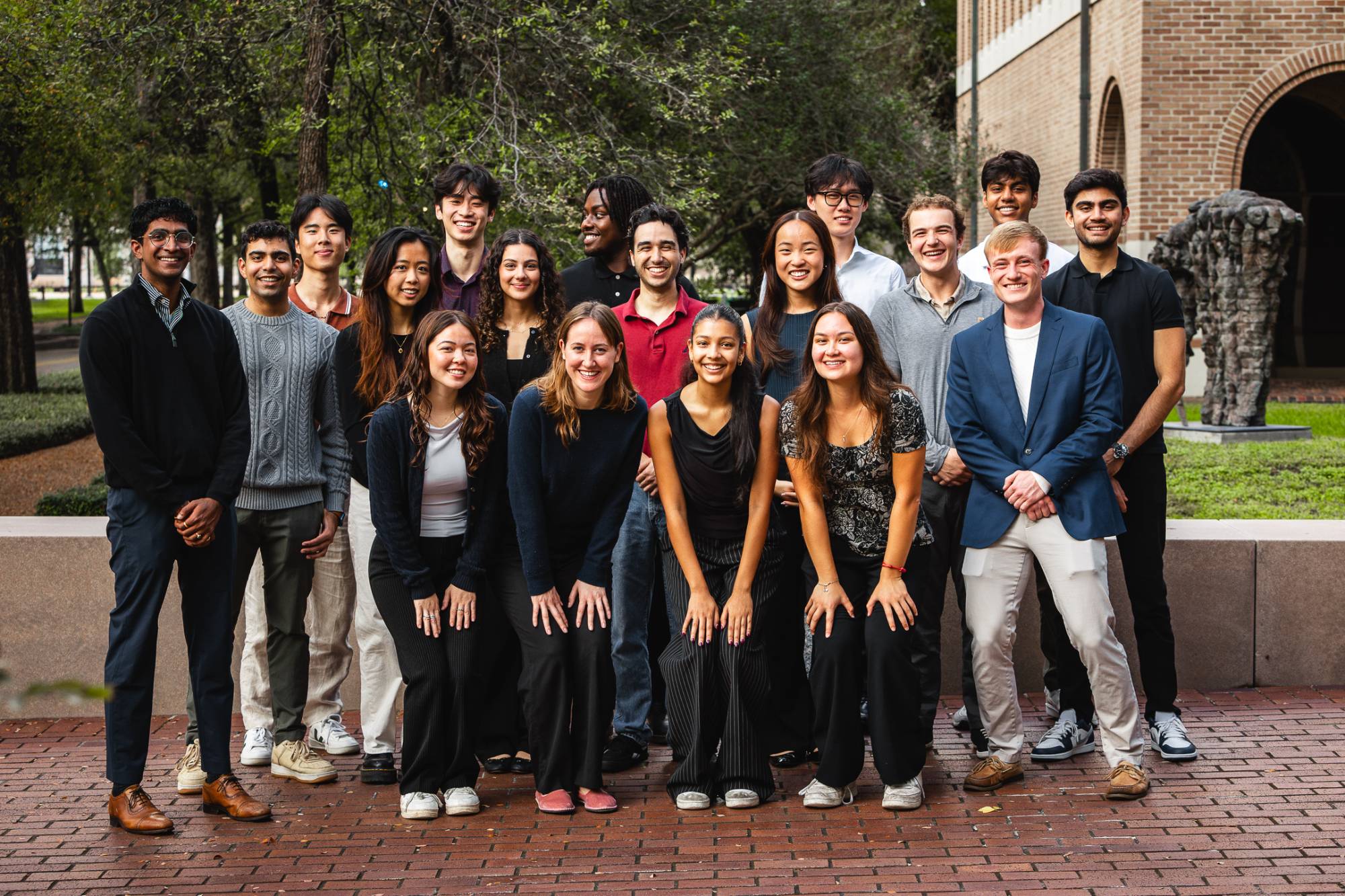 the rice student venture fund team gathered for a group photo on campus